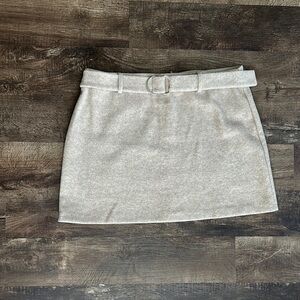 Knit Primark Tan and White Pencil Mini Skirt